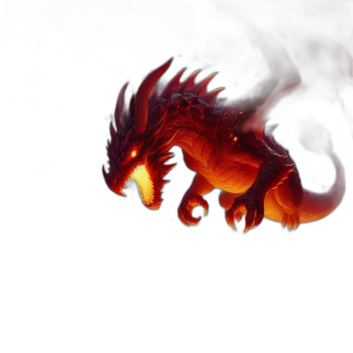 dragon, creature, animal, staff, fantasy art, concept art, photorealistic, pixel art transparent PNG cut-out