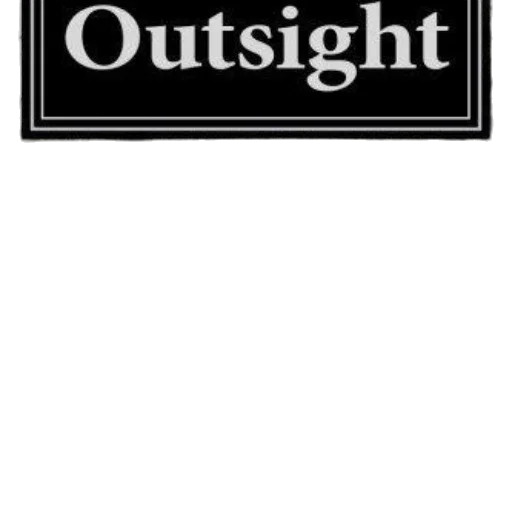 outsight, giorgos, asimomitis, displayed, bold, white, text, against transparent PNG cut-out
