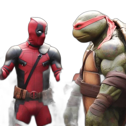 concept art, comic book art, 3d render, fantasy art, red, character, dressed, deadpool transparent PNG cut-out
