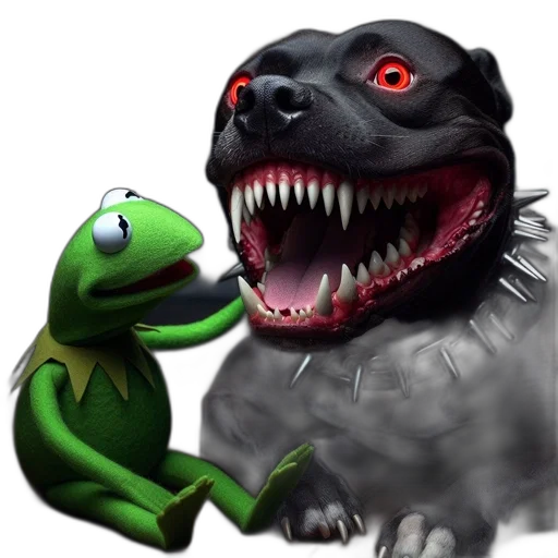 creature, animal, concept art, photorealistic, kermit, frog, sits, calmly transparent PNG cut-out
