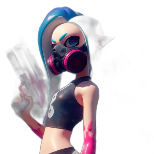mask, weapon, concept art, watercolor, 3d render, pixel art, pastel, neon transparent PNG cut-out
