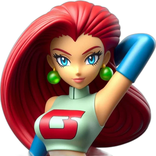 3d render, concept art, cartoon, comic book art, animated, character, red, hair transparent PNG cut-out