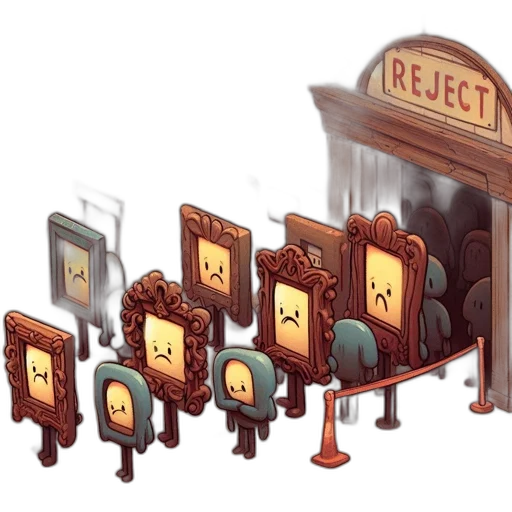 furniture, concept art, pixel art, anthropomorphized, picture, frames, stand, row transparent PNG cut-out