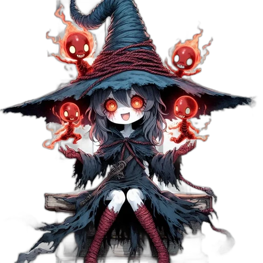 staff, hat, mask, creature, concept art, fantasy art, pixel art, anime transparent PNG cut-out