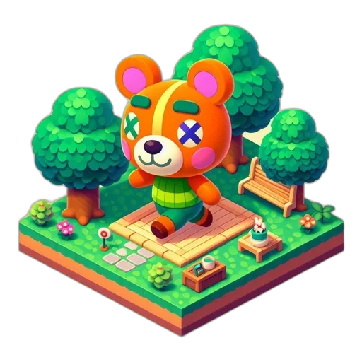 creature, animal, pixel art, concept art, 3d render, fantasy art, forest, green transparent PNG cut-out