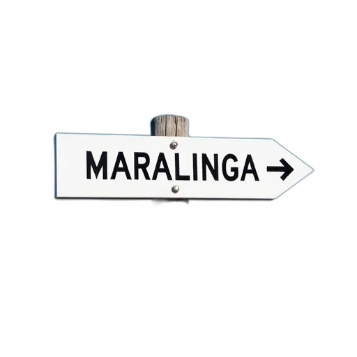 3d render, white, sign, black, lettering, mounted, wooden, pole transparent PNG cut-out
