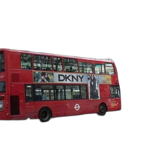 3d render, concept art, photorealistic, red, double-decker, bus, london, displays transparent PNG cut-out