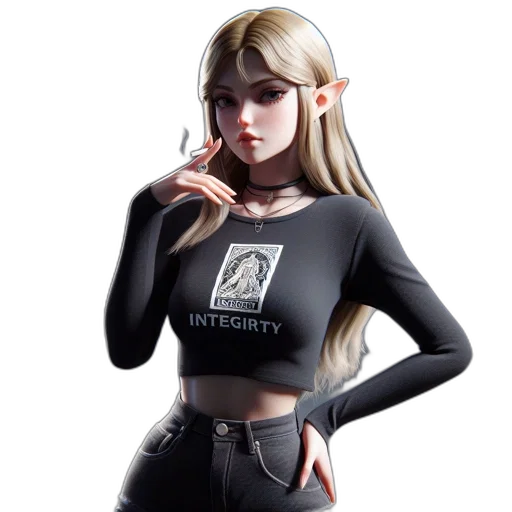 dress, concept art, fantasy art, 3d render, photorealistic, animated, female, character transparent PNG cut-out