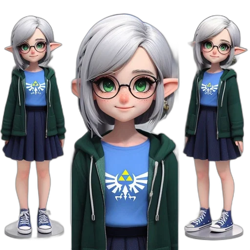 jacket, concept art, cartoon, anime, 3d render, monochrome, green, blue transparent PNG cut-out