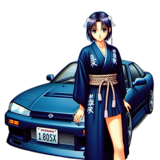 car, vaporwave, concept art, anime, pixel art, city street, blue, image transparent PNG cut-out