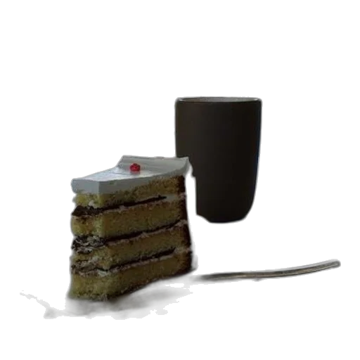 food, 3d render, slice, cake, white, frosting, cherry, top transparent PNG cut-out