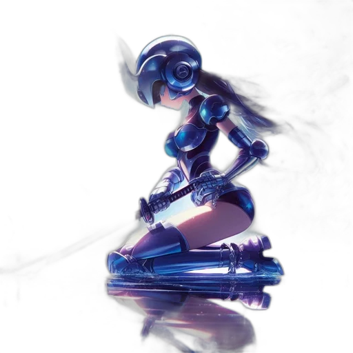 robot, weapon, jewelry, sword, concept art, cyberpunk, 3d render, vaporwave transparent PNG cut-out