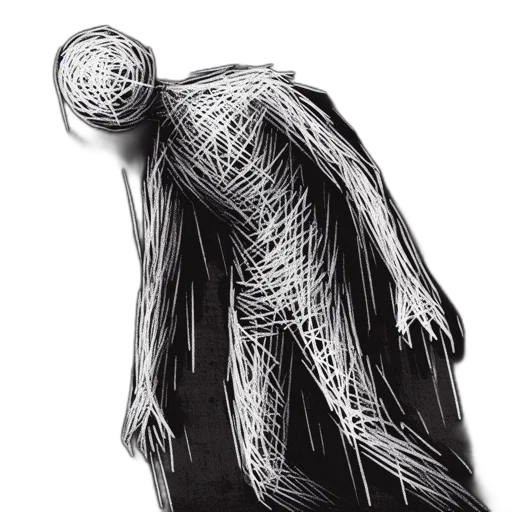 dress, creature, mask, robot, concept art, cyberpunk, pencil sketch, comic book art transparent PNG cut-out