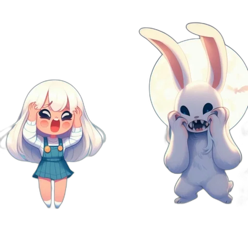concept art, 3d render, pixel art, anime, pastel, animated, girl, transitions transparent PNG cut-out
