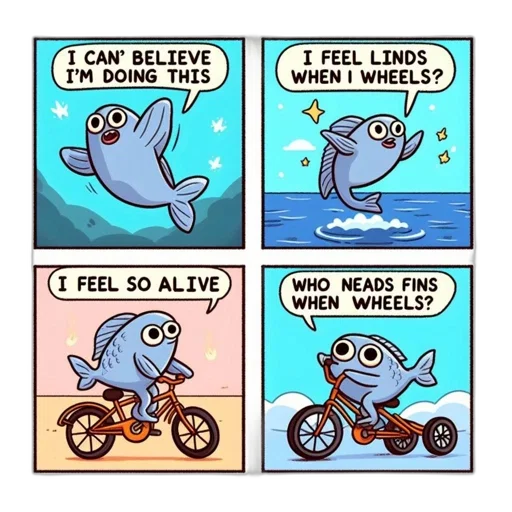 car, creature, animal, robot, concept art, underwater, blue, 4-panel transparent PNG cut-out