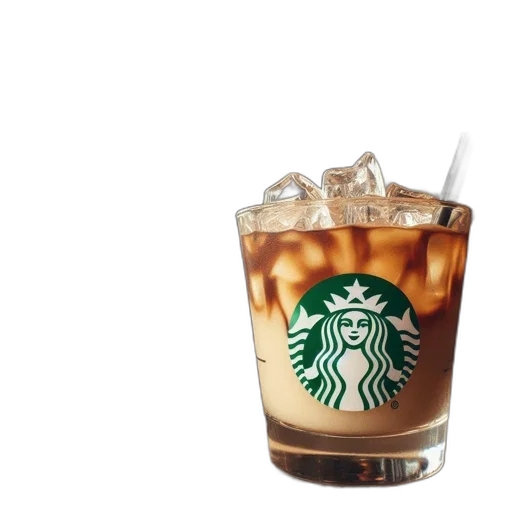 food, crown, 3d render, photorealistic, glass, starbucks, drink, surrounded transparent PNG cut-out