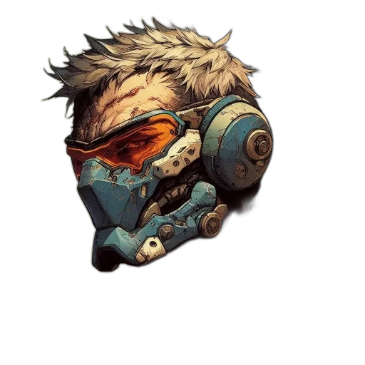 mask, face, staff, weapon, concept art, fantasy art, cyberpunk, pixel art transparent PNG cut-out