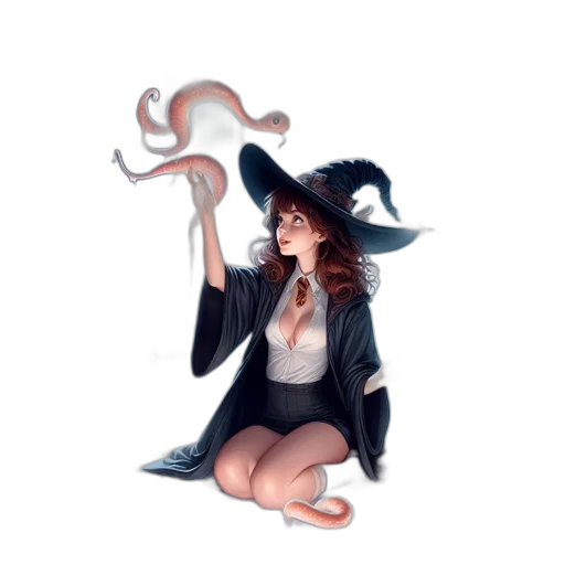 creature, staff, dress, hair, concept art, fantasy art, pixel art, comic book art transparent PNG cut-out