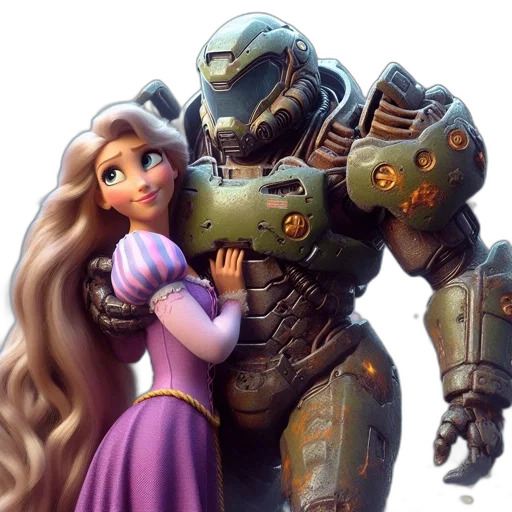 robot, concept art, fantasy art, 3d render, comic book art, outer space, underwater, female transparent PNG cut-out