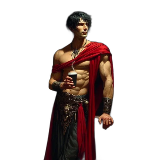 sword, fantasy art, concept art, comic book art, photorealistic, office, setting, muscular transparent PNG cut-out