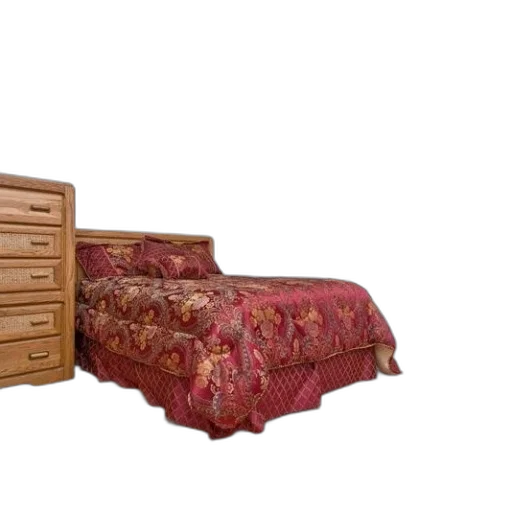 furniture, 3d render, photorealistic, earth tones, cozy, bedroom, red, gold transparent PNG cut-out