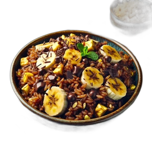 food, enticing, dish, colorful, rice, topped, fruits, nuts transparent PNG cut-out