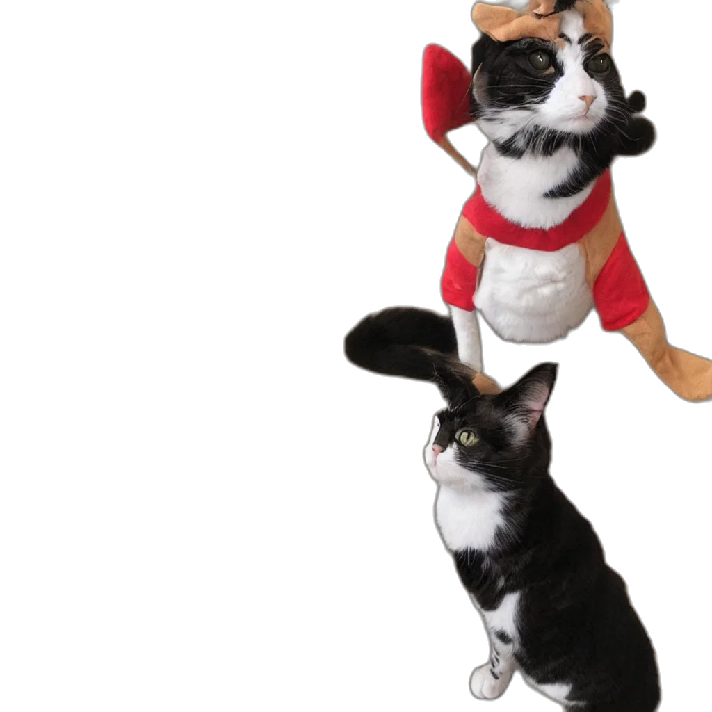staff, animal, hat, 3d render, concept art, cat, dog, costume transparent PNG cut-out