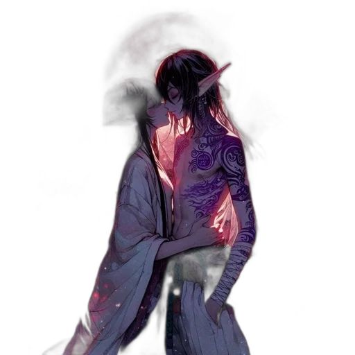 dragon, creature, dress, mask, concept art, watercolor, fantasy art, pixel art transparent PNG cut-out