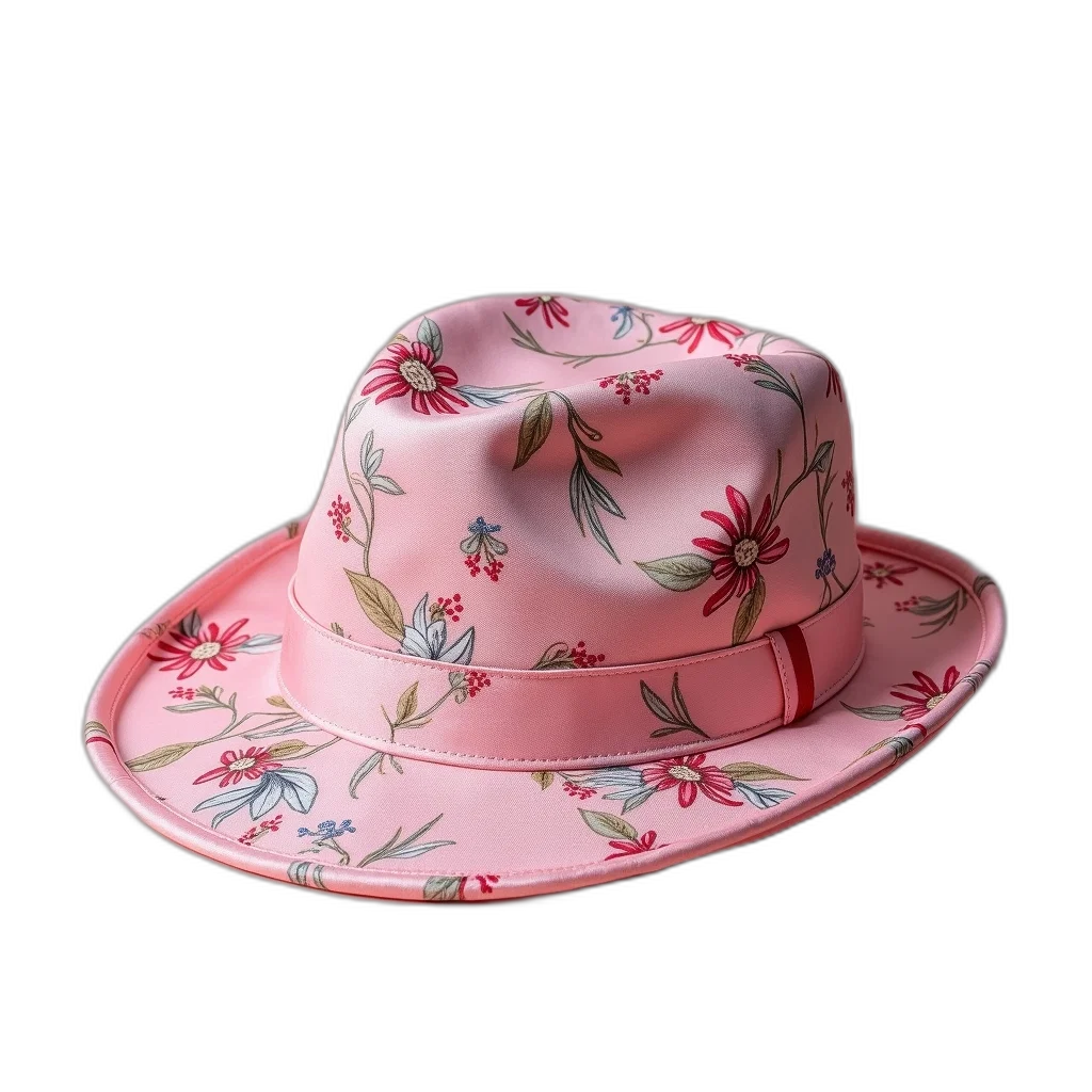 hat, crown, flower, 3d render, vaporwave, photorealistic, pastel, close-up transparent PNG cut-out