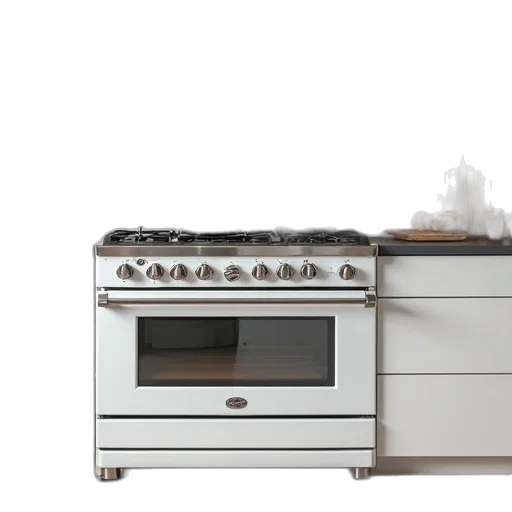 3d render, white, kitchenaid, stove transparent PNG cut-out