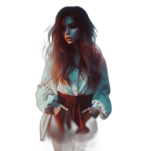 dress, face, jacket, mask, concept art, fantasy art, pixel art, watercolor transparent PNG cut-out