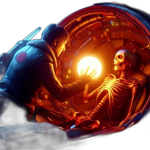 robot, mask, bottle, concept art, 3d render, comic book art, cyberpunk, outer space transparent PNG cut-out