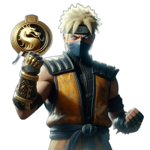 mask, weapon, staff, face, concept art, fantasy art, 3d render, pixel art transparent PNG cut-out