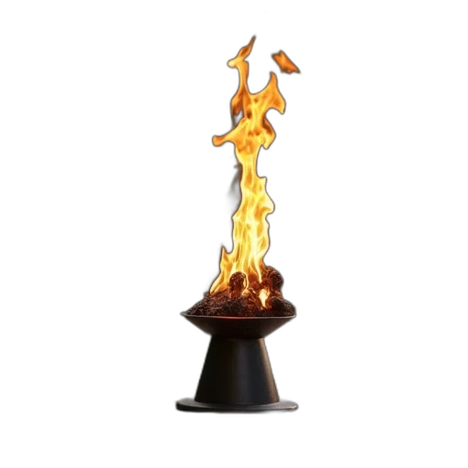 staff, 3d render, fire, flame, heater, standing, top, outdoor transparent PNG cut-out