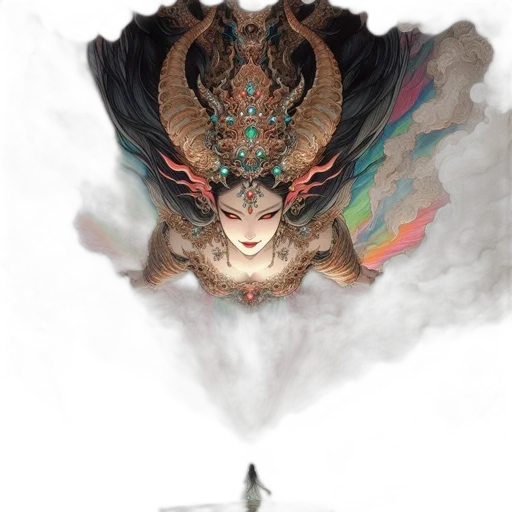 dragon, mask, creature, sword, fantasy art, concept art, comic book art, watercolor transparent PNG cut-out