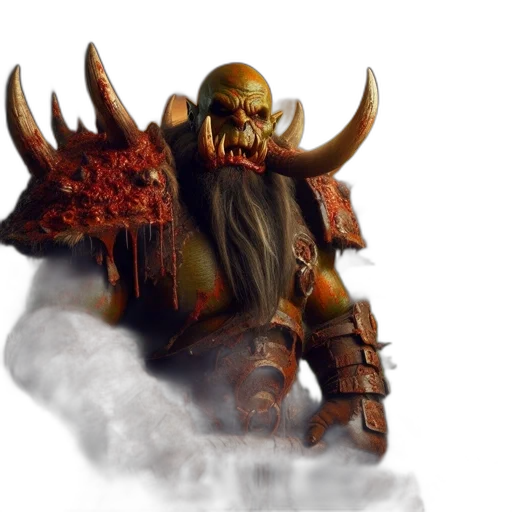 concept art, fantasy art, 3d render, photorealistic, orc, warrior, sporting, green transparent PNG cut-out