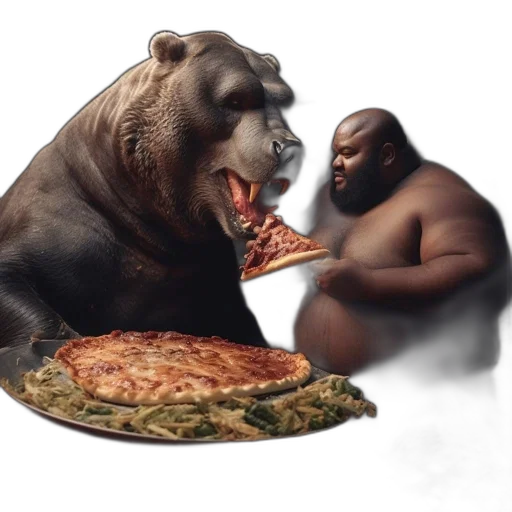 food, animal, creature, concept art, photorealistic, 3d render, fantasy art, bear transparent PNG cut-out