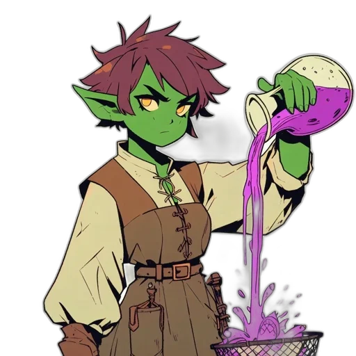 staff, fantasy art, concept art, pixel art, watercolor, green, anthropomorphic, creature transparent PNG cut-out