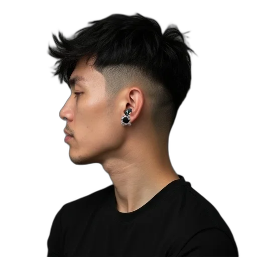 hair, jewelry, face, staff, photorealistic, cyberpunk, 3d render, concept art transparent PNG cut-out
