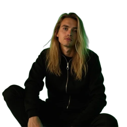 jacket, hair, staff, creature, man, long, blonde, wearing transparent PNG cut-out