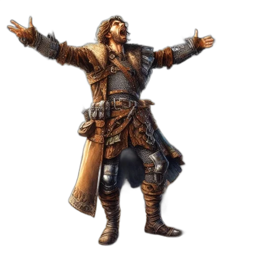 jacket, concept art, fantasy art, 3d render, grand, hall, oratorially-engaged, figure transparent PNG cut-out