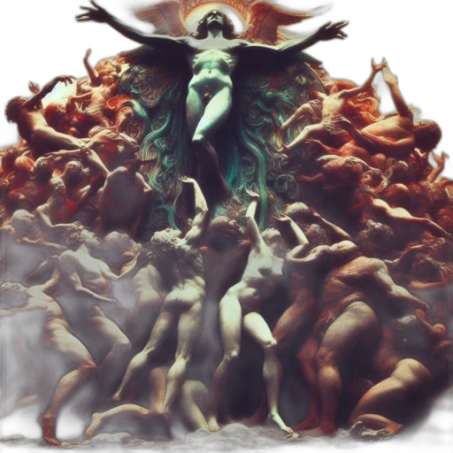 concept art, fantasy art, 3d render, pixel art, fire, elaborate, sculpture, features transparent PNG cut-out