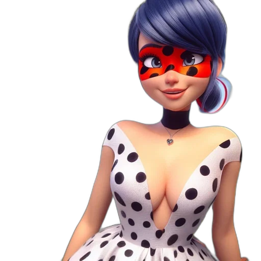 dress, mask, 3d render, concept art, comic book art, cartoon, animated, female transparent PNG cut-out