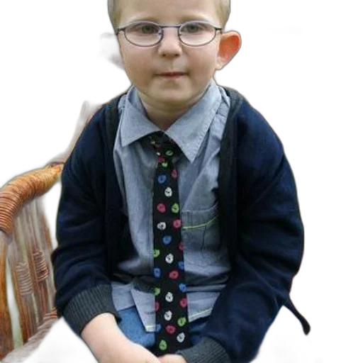staff, photorealistic, young, boy, wearing, glasses, tie, sweater transparent PNG cut-out