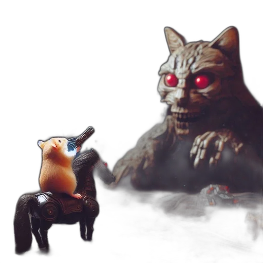 creature, animal, concept art, 3d render, fantasy art, pixel art, outer space, fog transparent PNG cut-out