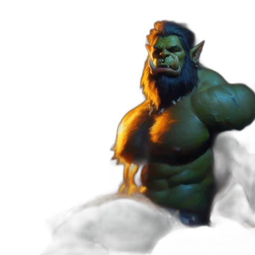 concept art, fantasy art, pixel art, photorealistic, green, green-skinned, muscular, figure transparent PNG cut-out