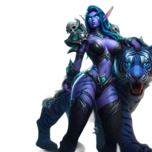 dragon, concept art, fantasy art, 3d render, cyberpunk, blue, armored, woman transparent PNG cut-out
