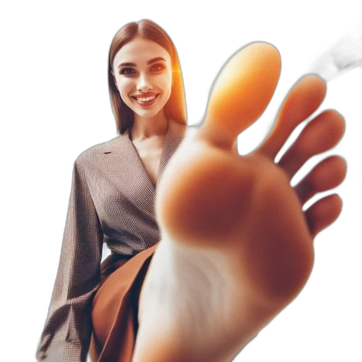 shoes, photorealistic, 3d render, individual, likely, woman, stands, before transparent PNG cut-out
