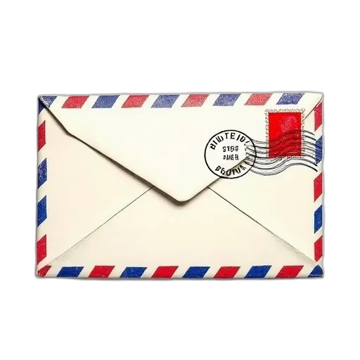 airmail, envelope, postal, stamp, stamping, red, blue, stripe transparent PNG cut-out