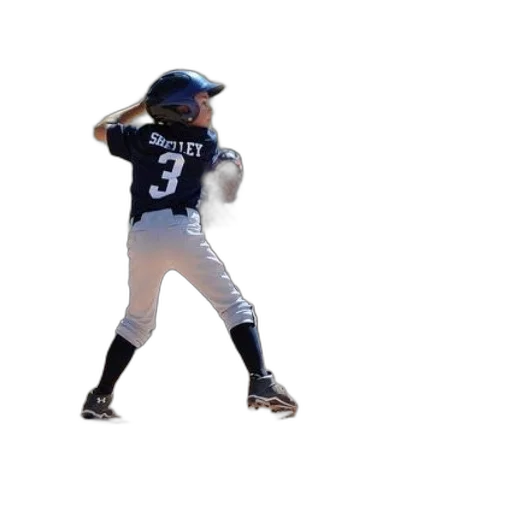 3d render, young, baseball, player, named, shelley, ready, swing transparent PNG cut-out
